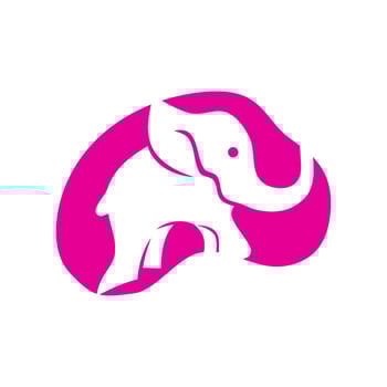Elephant Pink Simple Design Vector Template isolated
