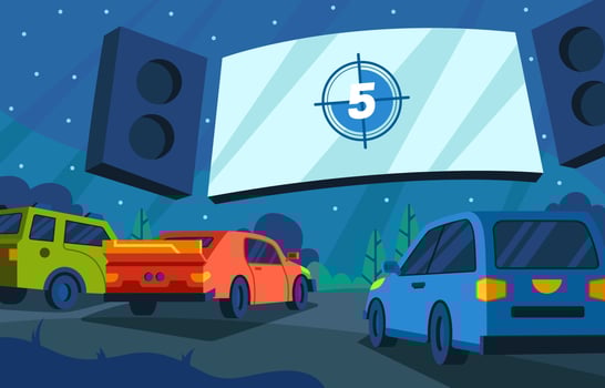 Drive In Cinema Concept vector