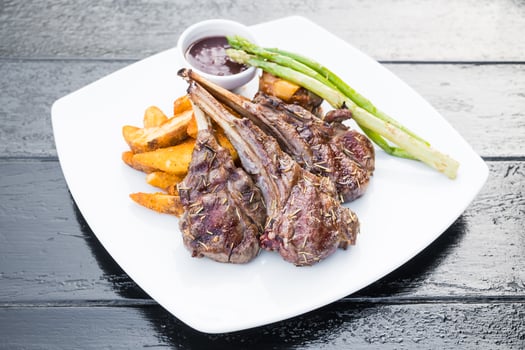 Grilled lamb chop steak photo