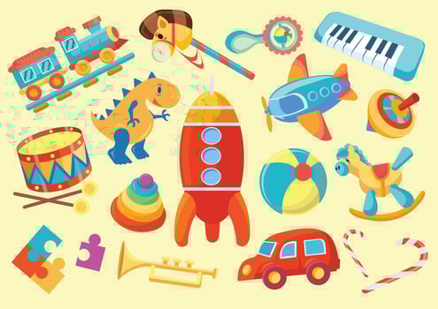 kids game and toy set vector