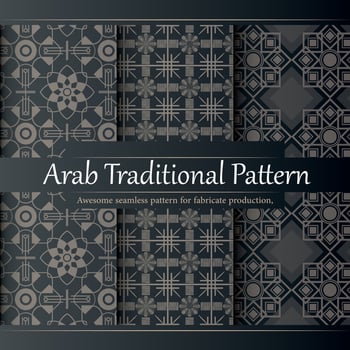 luxury Flat design linear arabic pattern collection vector