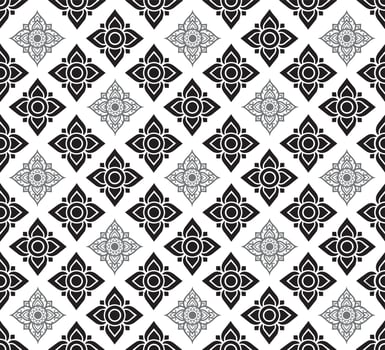 Line Thai Fabric tradional seamless pattern background vector