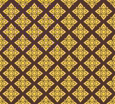 Line Thai Fabric seamless pattern background vector