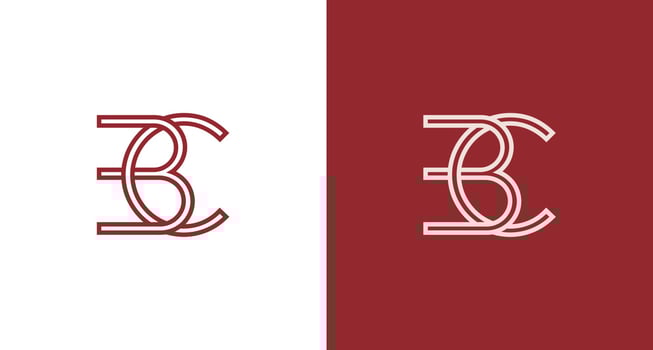 Minimal, elegant connected letter BC monogram logo vector
