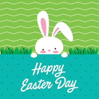 Happy Easter Day bunny head illustration vector