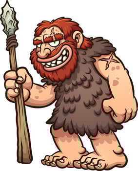 Happy cartoon caveman vector