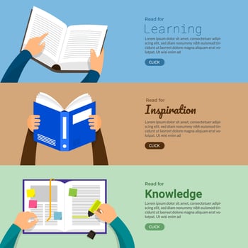Education and learing with books, flat illustration style vector