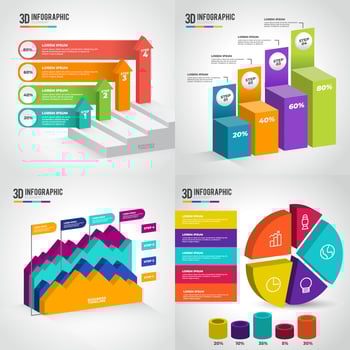 3D Infographic Collection Template vector