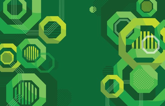 Green Geometric Background in Flat Design vector