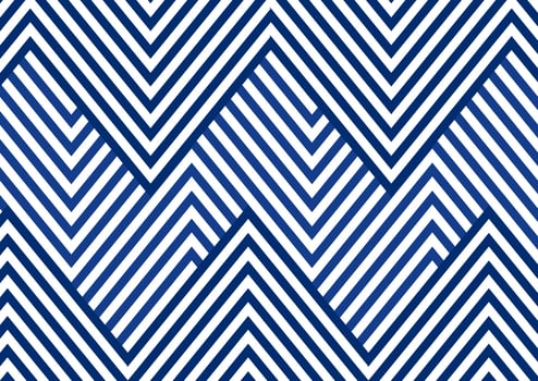 Abstract blue striped line serrated pattern on white background and texture. vector