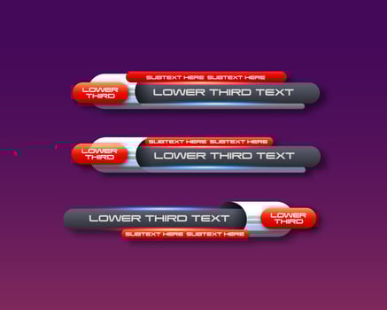 modern geometric lower third banner template design for broadcasting, live, streaming, video template. Vector Illustration