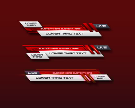 modern geometric lower third banner template design for broadcasting, live, streaming, video template. Vector Illustration