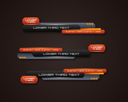modern geometric lower third banner template design for broadcasting, live, streaming, video template. Vector Illustration