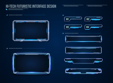 futuristic technology frames interface hud element design for ui games. web and app. Futuristic user interface. Vector design template