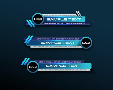 modern geometric lower third banner template design for broadcasting, live, streaming, video template. Vector Illustration