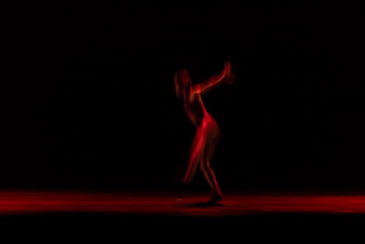 The abstract movement of the dance photo