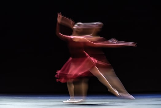 The abstract movement of the dance photo
