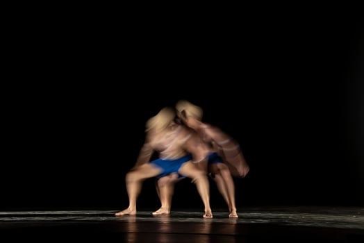The abstract movement of the dance photo