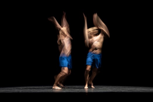 The abstract movement of the dance photo