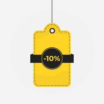Tag discount sale 10 off label vector
