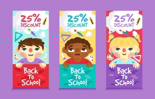 Back to School Banner Set vector