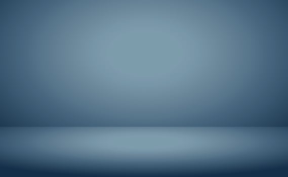 Blue panoramic studio background with white glow vector