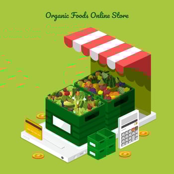 Fruits and Vegetables Online Store vector
