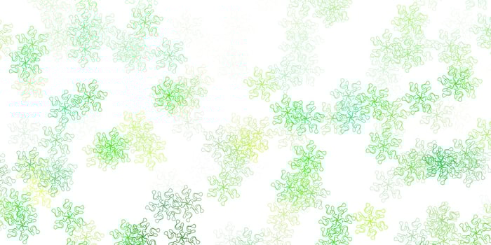 Light green, yellow vector doodle background with flowers.