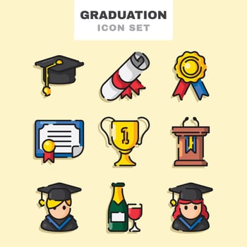 Graduation Icon Set vector
