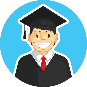 Graduation Mortarboard Trencher Cap Boy School Student College Cartoon vector