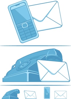 Symbol Contact Us Customer Service Cartoon Icons Vector Drawing