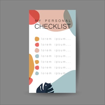 My checklist template. Abstract modern background with organic shapes. Flat Vector Illustration.
