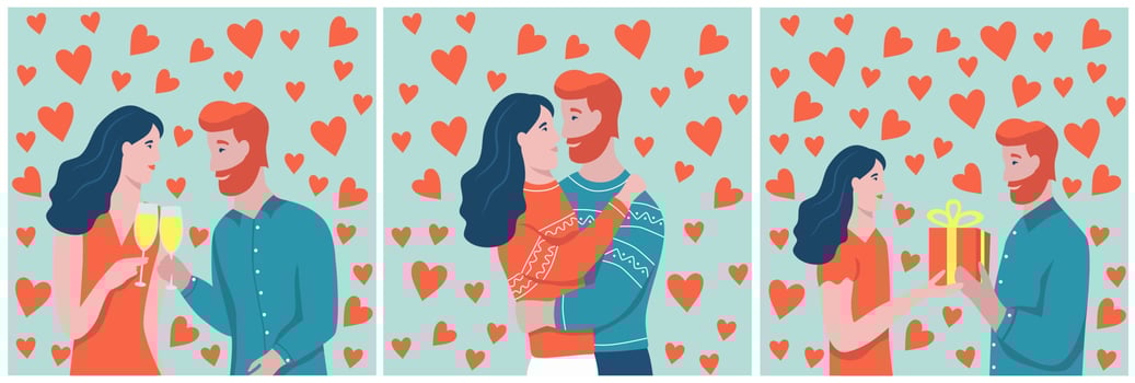 Valentine's day card set vector