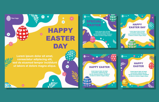 Easter Eggs Social Media Post vector