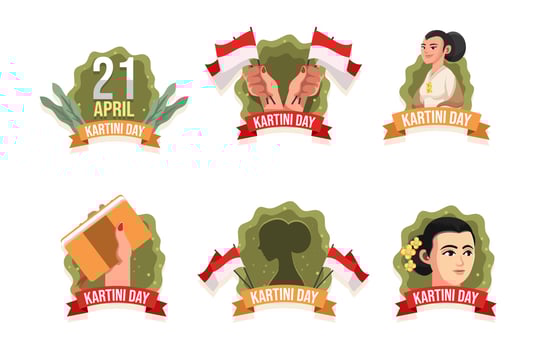 Celebrating Woman Kartini Day Badge vector