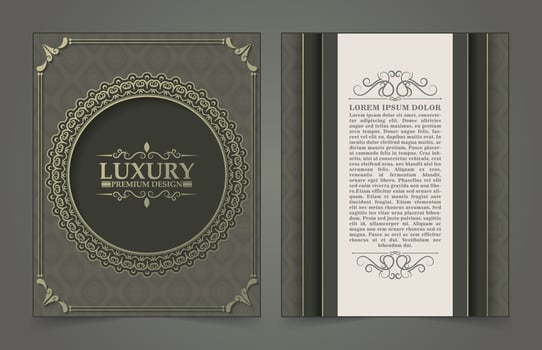 Premium gold greeting card template design vector