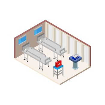 Isometric Hospital Room vector