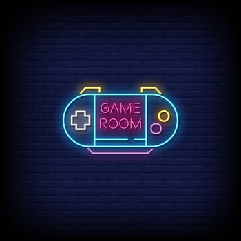 Game Room Neon Signs Style Text Vector