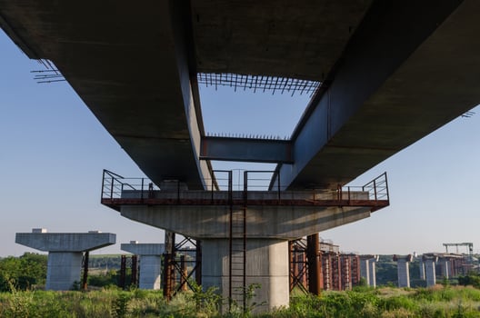 Bridge building with pillars photo