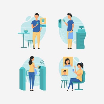 Contactless People Activity Character vector