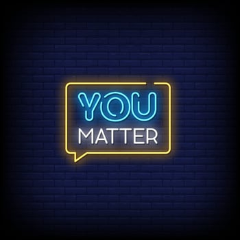 You Matter Neon Signs Style Text Vector