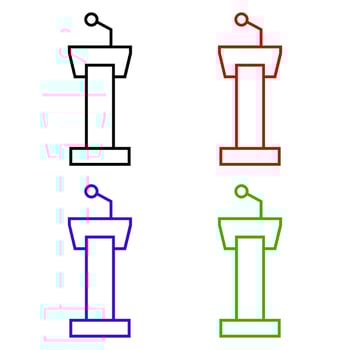 Tribune Set On White Background vector