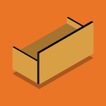 Isometric Sofa On Orange Background vector