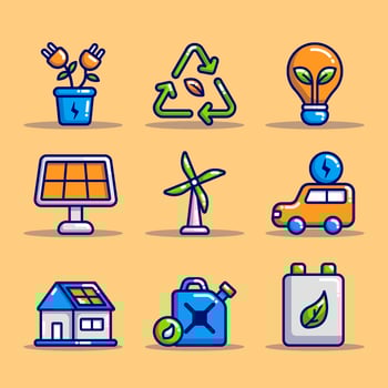 Eco Green Technology Icon Collections vector