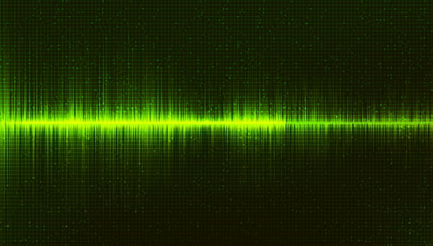 Green Digital Sound Wave Background, Music and Hi-tech diagram concept vector