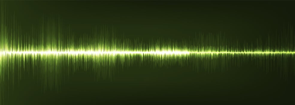 Panorama Green Digital Sound Wave Low and Hight richter scale vector