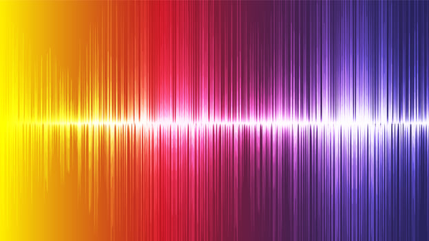 Colorful UltraSonic Sound Wave Background, technology and earthquake wave diagram concept vector