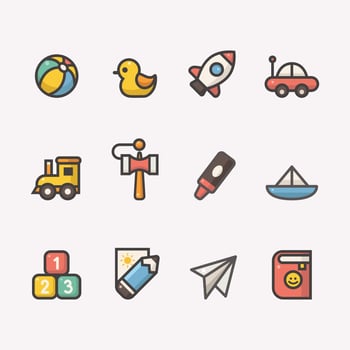 Set of Children Icon For Kindergarten vector