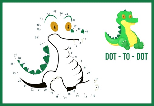 Dot to dot game for kids home schooling. Coloring page for children education. vector