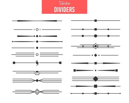 Dividers Vector set of calligraphic design
